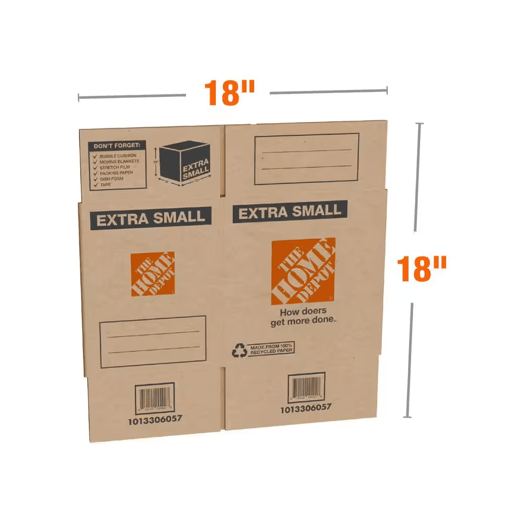 10 In. L X 8 In. W X 10 In. D Extra Small Moving Box (10-Pack) - Image 3