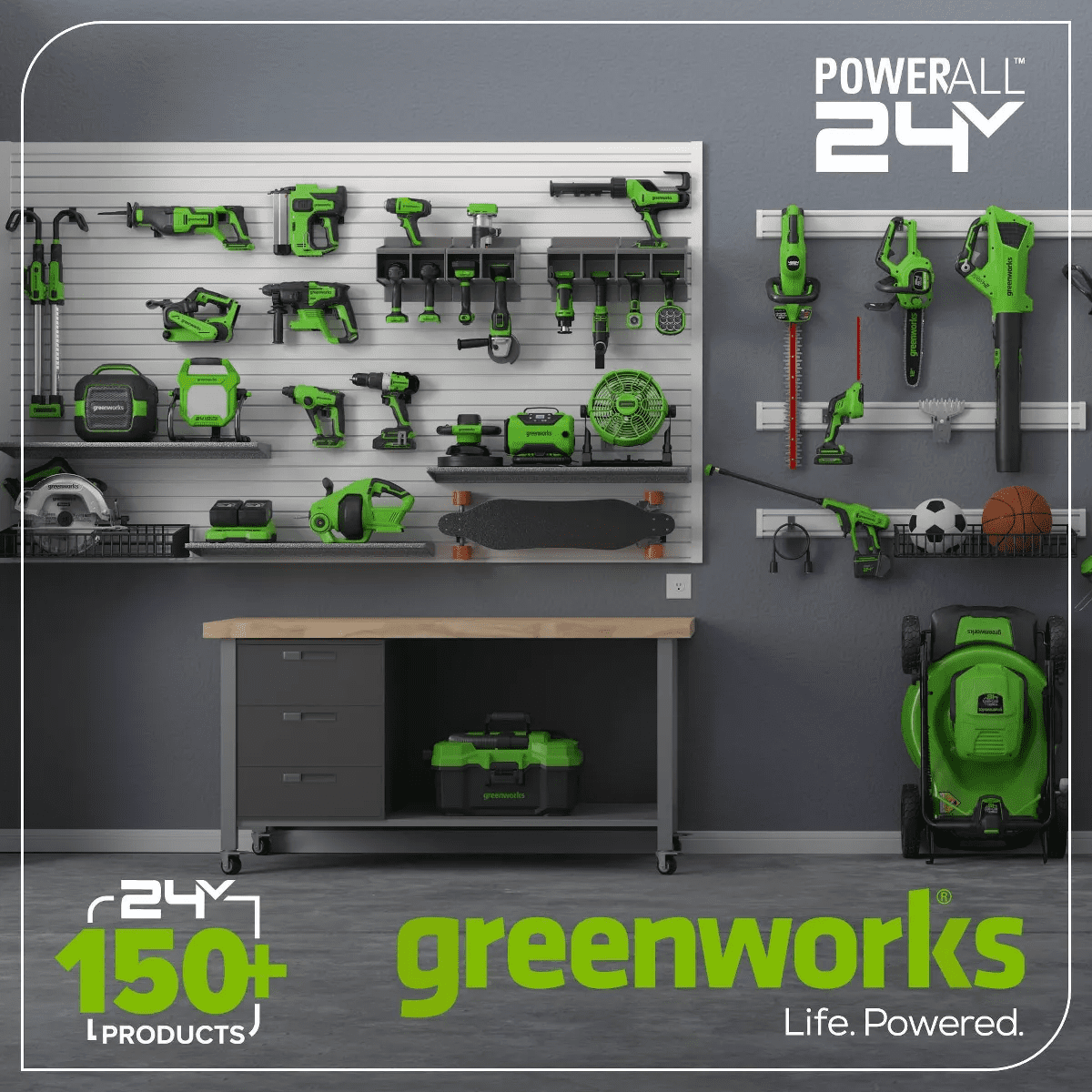 Greenworks POWERALL 24V Cordless Brushless 1'' Jigsaw with 1.5Ah Battery and Charger - Image 9