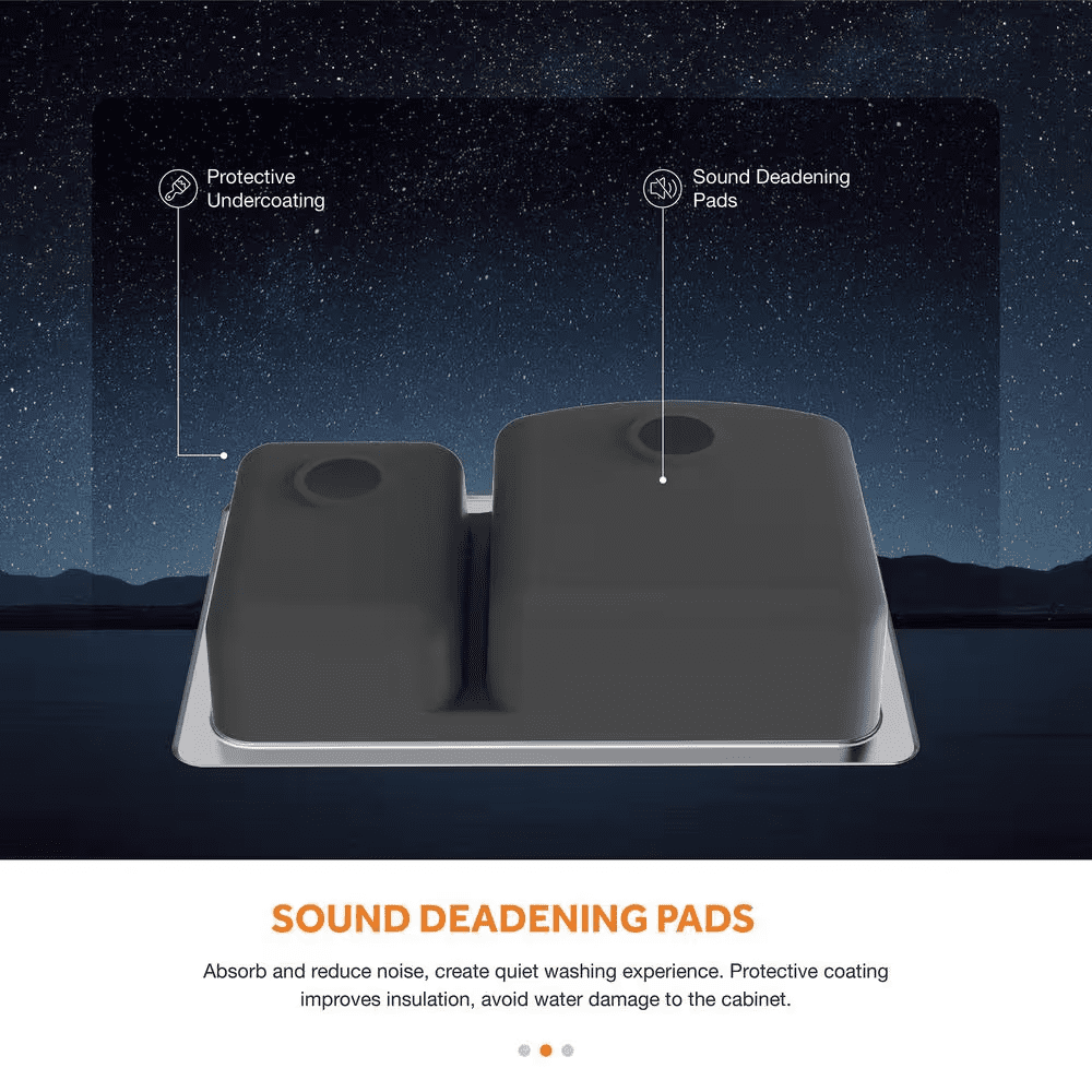 33 In. Drop-In 60/40 Double Bowl 18 Gauge Stainless Steel Kitchen Sink with Pull-Down Faucet - Image 8