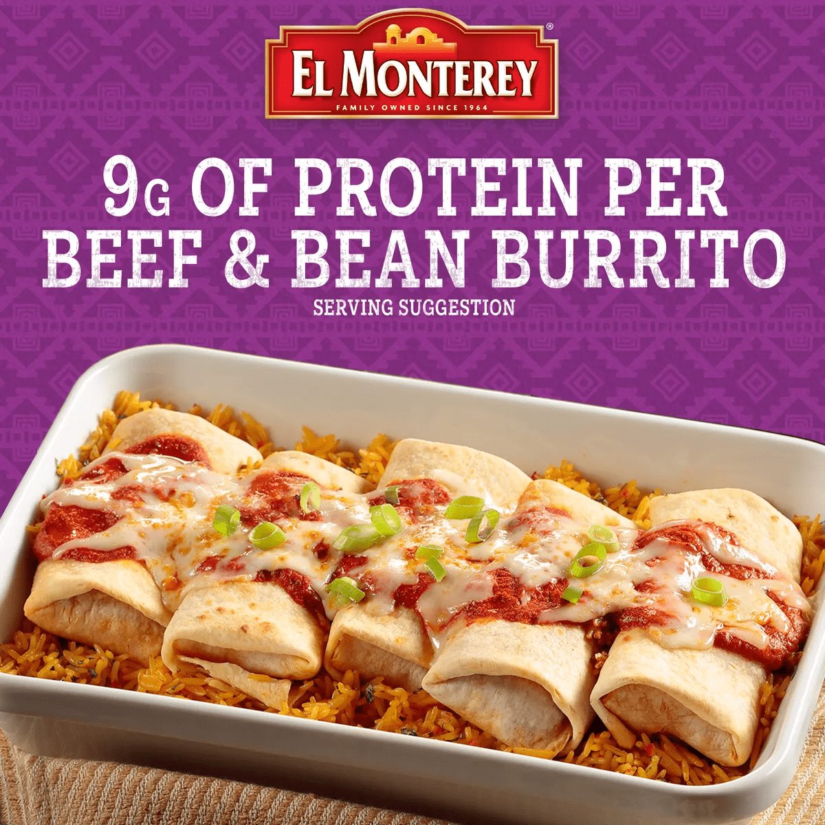 El Monterey Family Pack Beef & Bean Frozen Burritos - 32Oz/8Ct - Image 5
