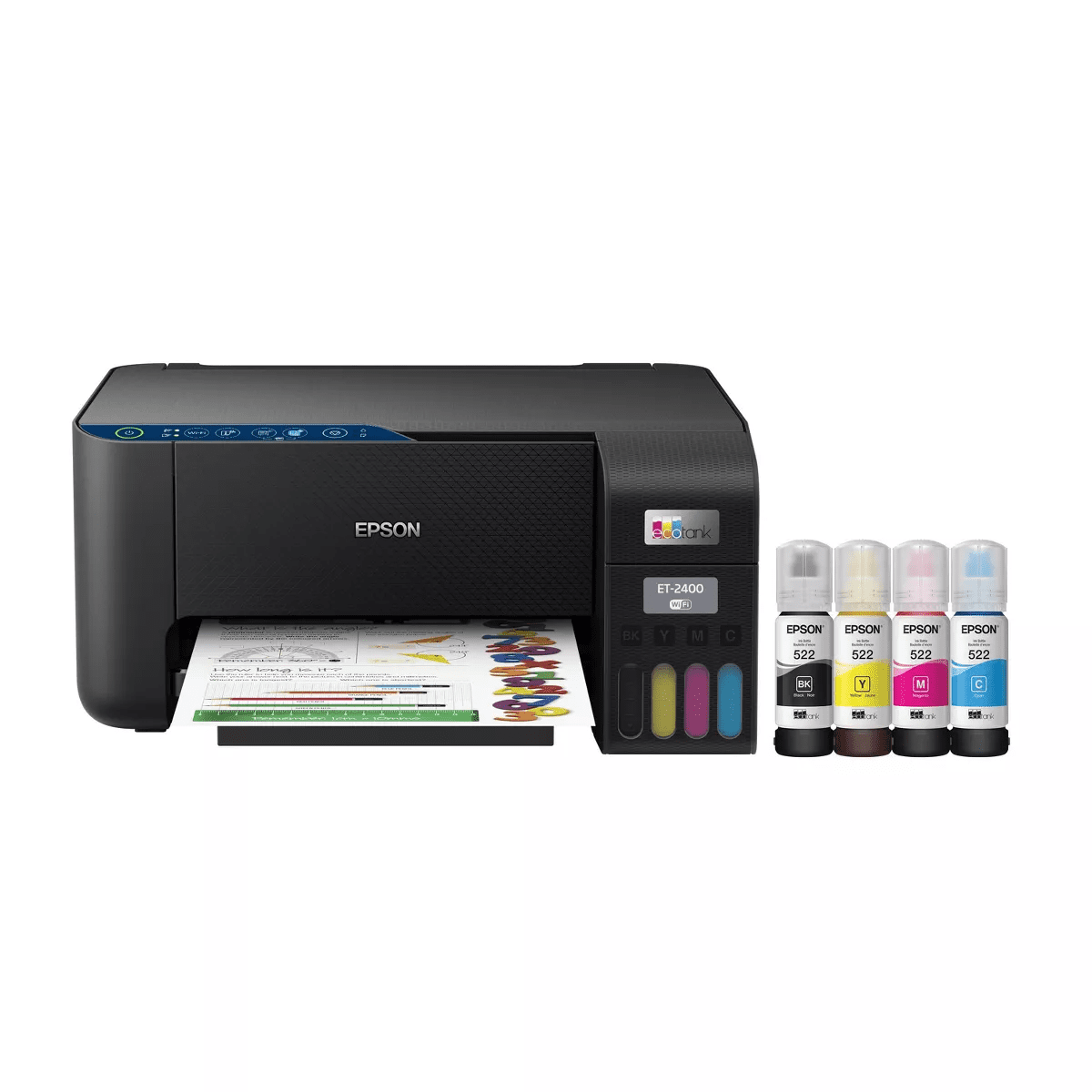 Epson Ecotank ET-2400 All-In-One Cartridge-Free Supertank Printer, Copier, Scanner - Black