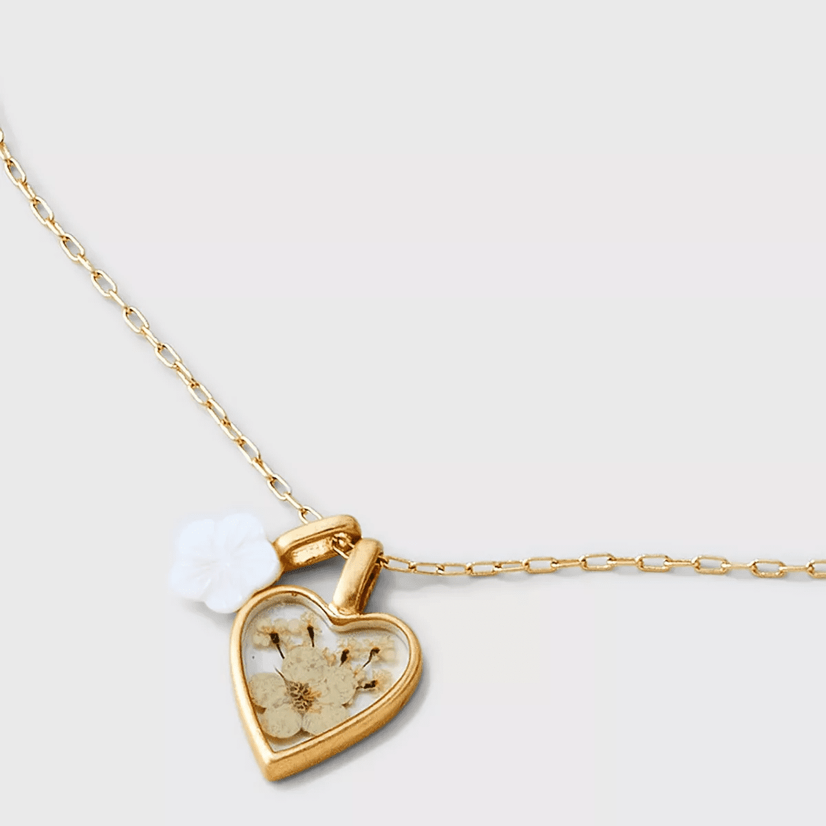 Bella Uno Bellissima 14K Gold Dipped Jasmine with Mother of Pearl Pendant Necklace - Gold - Image 4