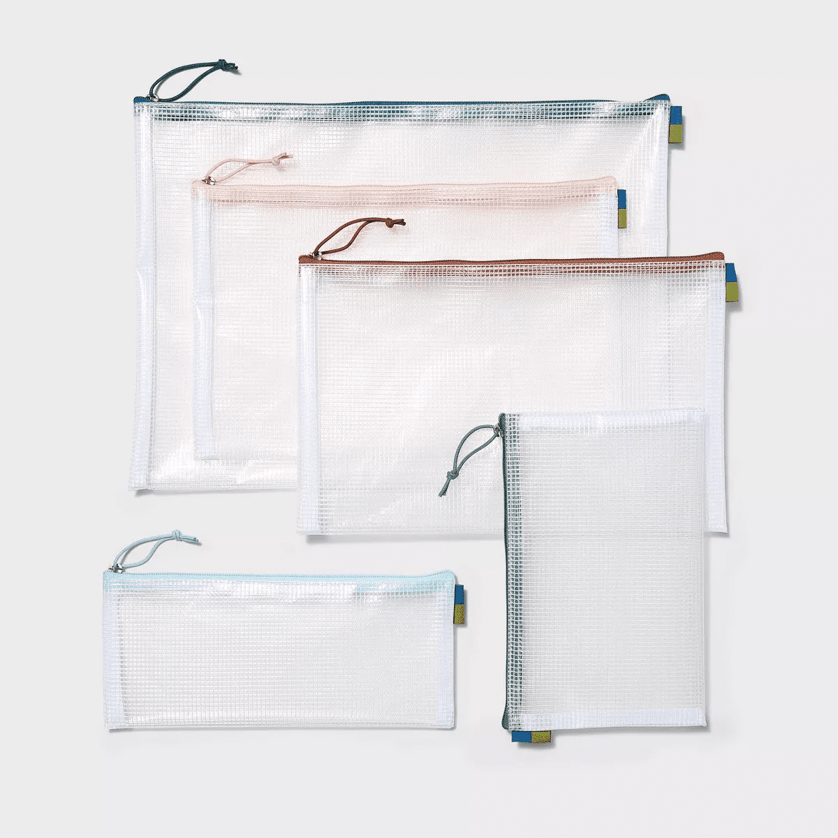 5Pc Clear Toiletry Set - Open Story™️: Travel Cosmetic Storage Pouches