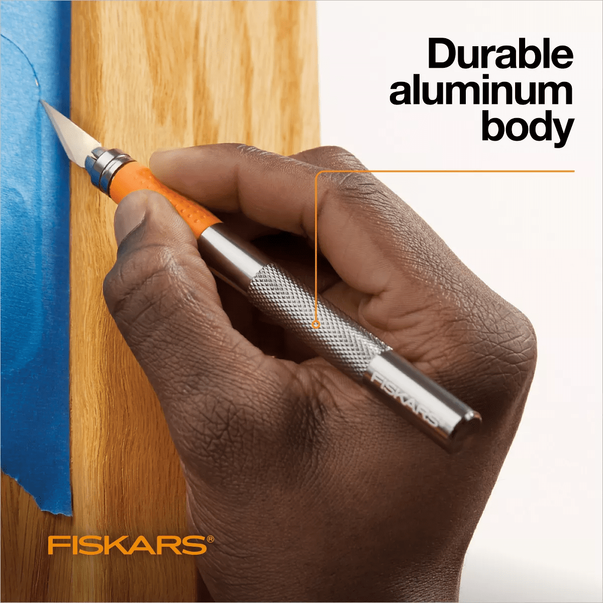 Fiskars Softgrip Detail Knife: Silver Craft Cutter, Manual Titanium Blade, Art & Stationery Tool, 8.25" Length - Image 5