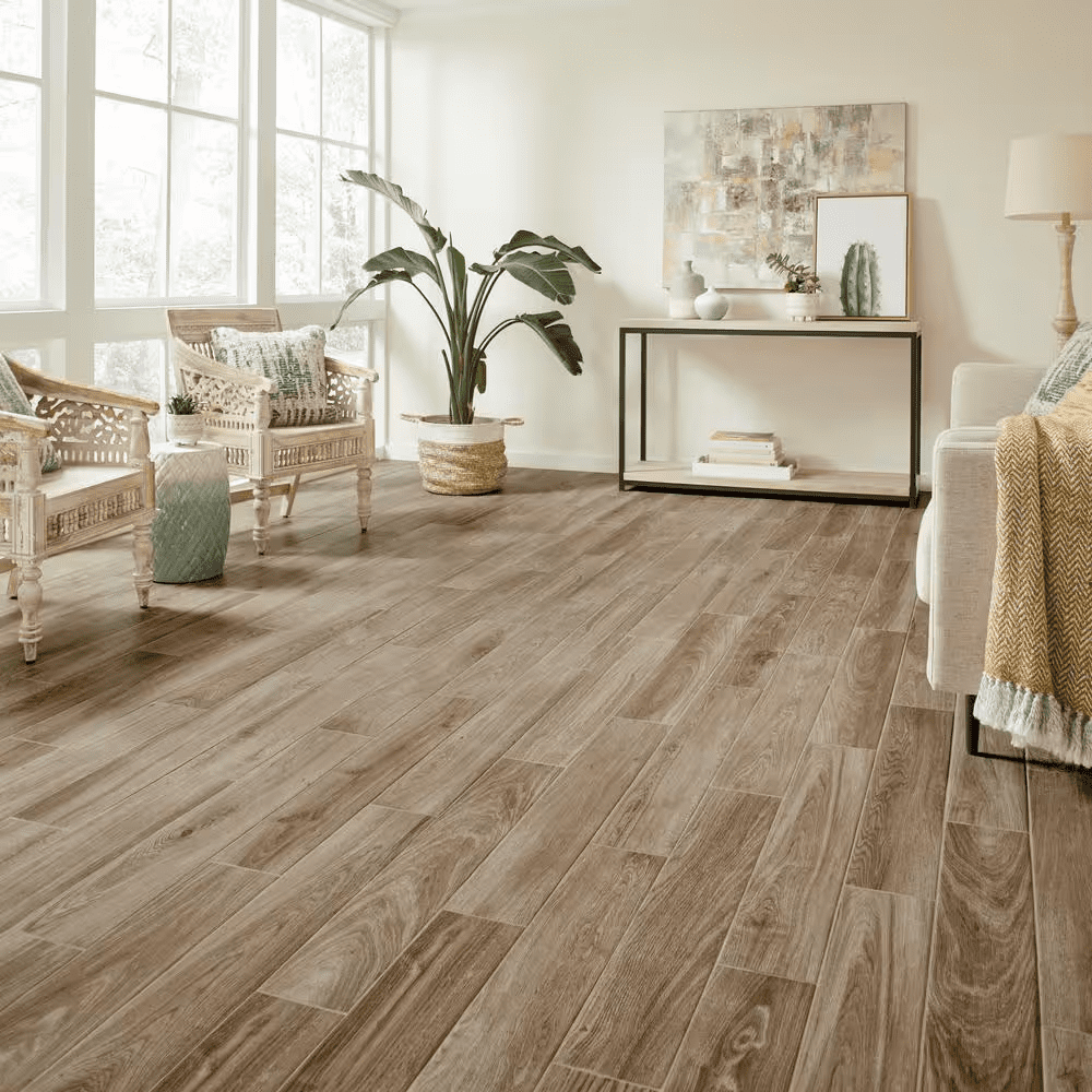 Trace Meadow 6 In. X 36 In. Golden Brown Glazed Porcelain Floor and Wall Tile (14.5 Sq. Ft./Case) - Image 2