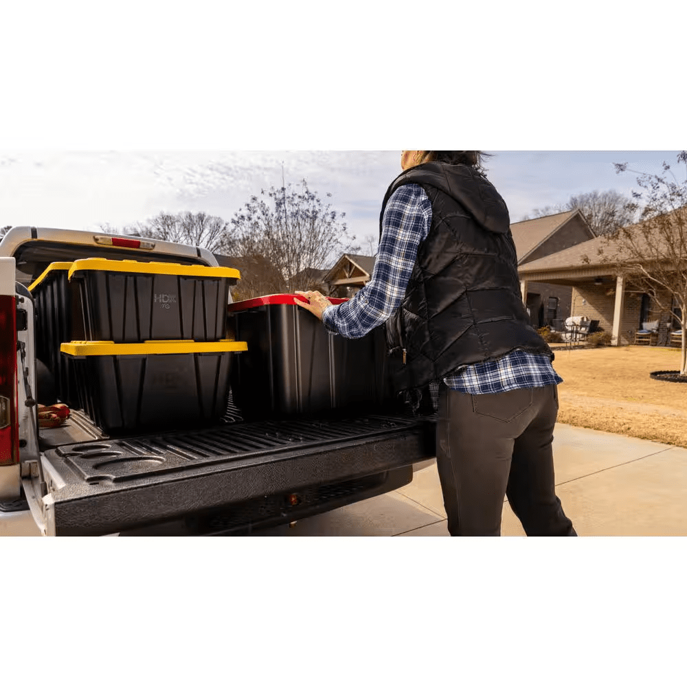 27 Gal. Tough Storage Tote in Black and Red - Image 11