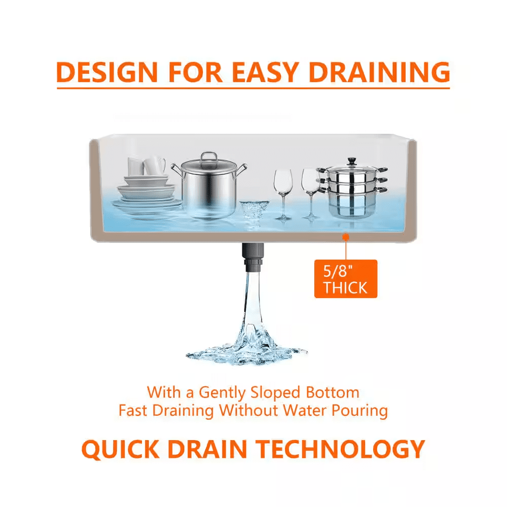 Eclipse White Ceramic 33 In. L 50/50 Rectangular Double Basin Farmhouse Apron Kitchen Sink with Grid and Strainer - Image 12