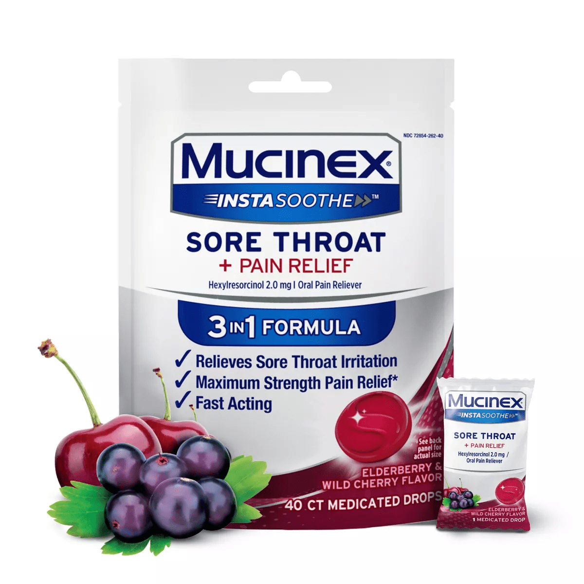 Mucinex Instasoothe Sore Throat Pain Relief - Elderberry & Wild Cherry - 40Ct - Image 8