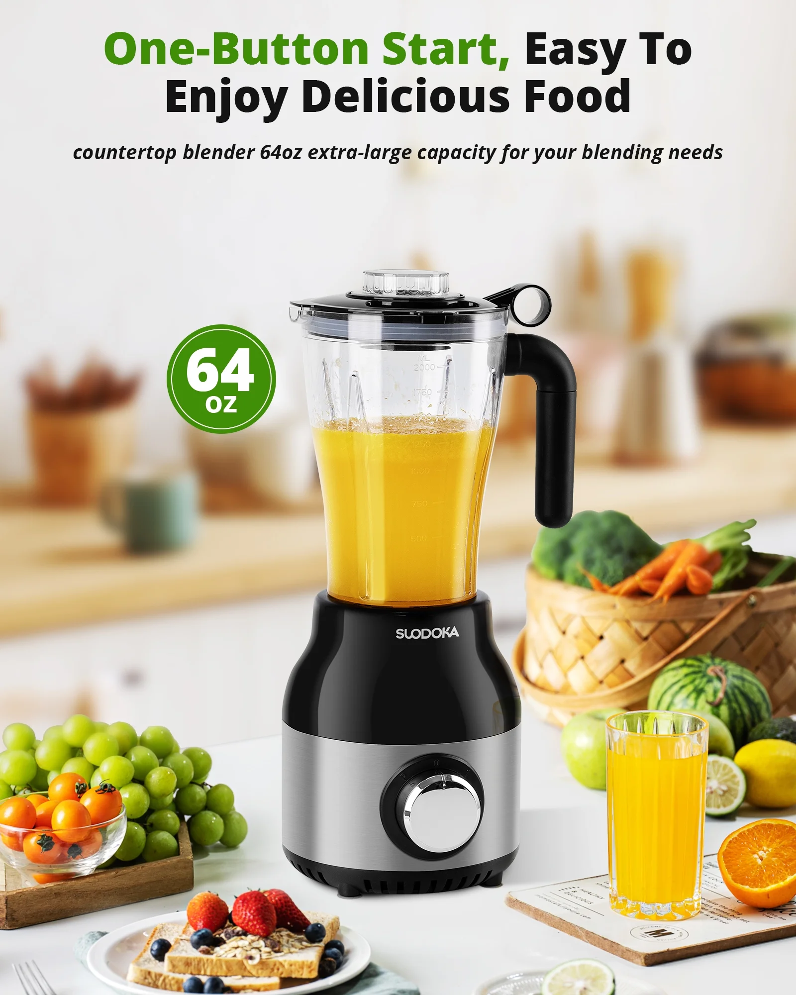 Countertop Blender Food Processor Combo, 4 in 1 Kitchen Electric Blender/Grinder/Chopper,New - Image 5