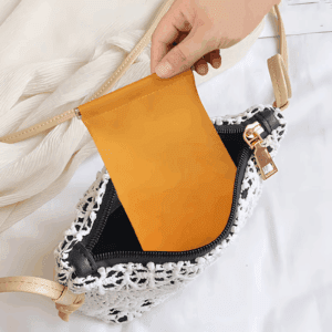 Portable Electronics Storage Bag - Compact Pu Leather Organizer Pinch Closure Cable Organizer Pouch for Chargers/Cables/Earphone