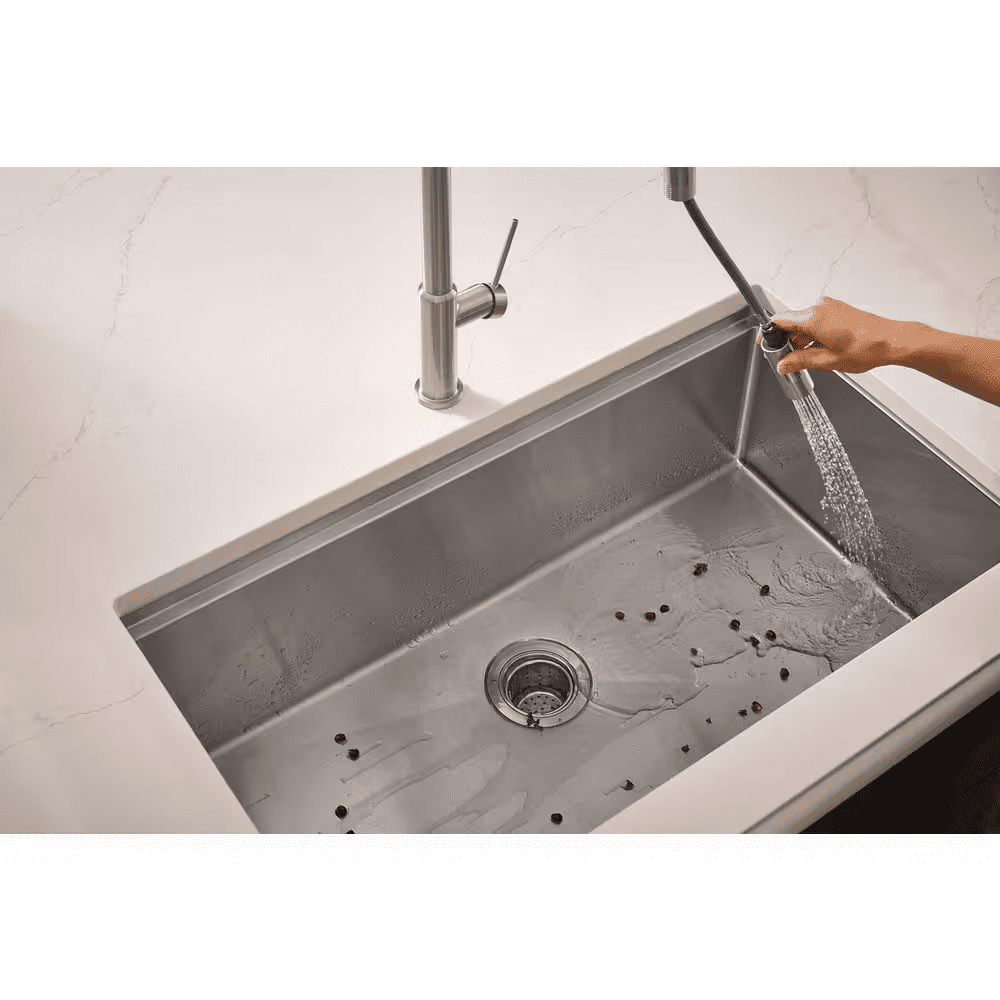 Roma Pro 33 In. Undermount Single Bowl 16-Gauge Stainless Steel Workstation Kitchen Sink with Rounded Corners - Image 10