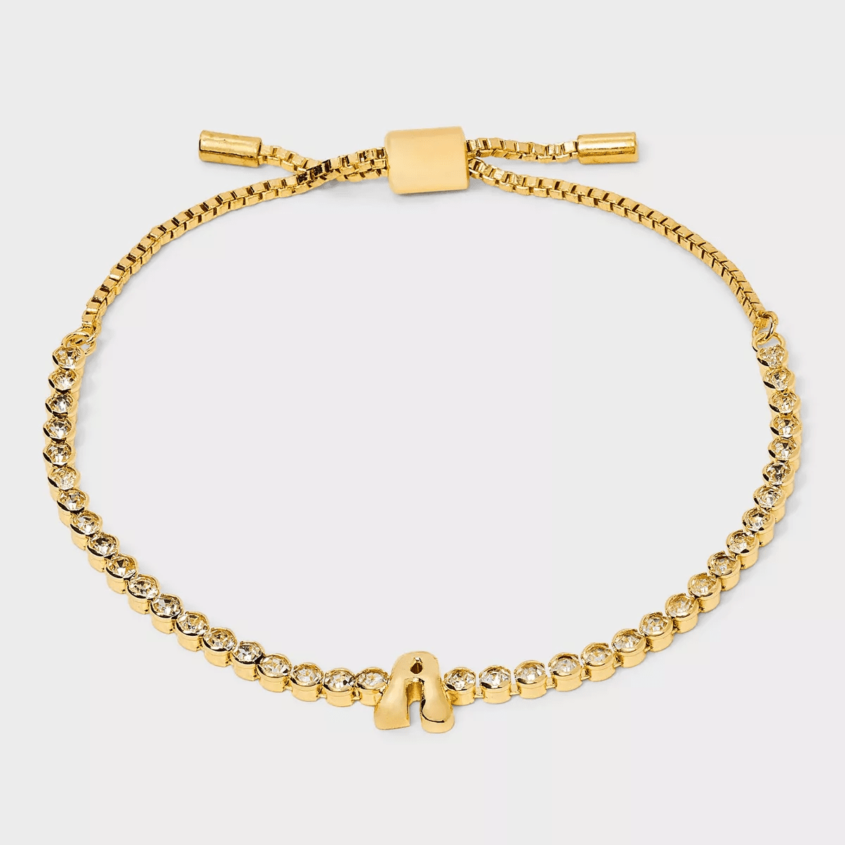 SUGARFIX by Baublebar Crystal Initial Chain Bracelet - Gold