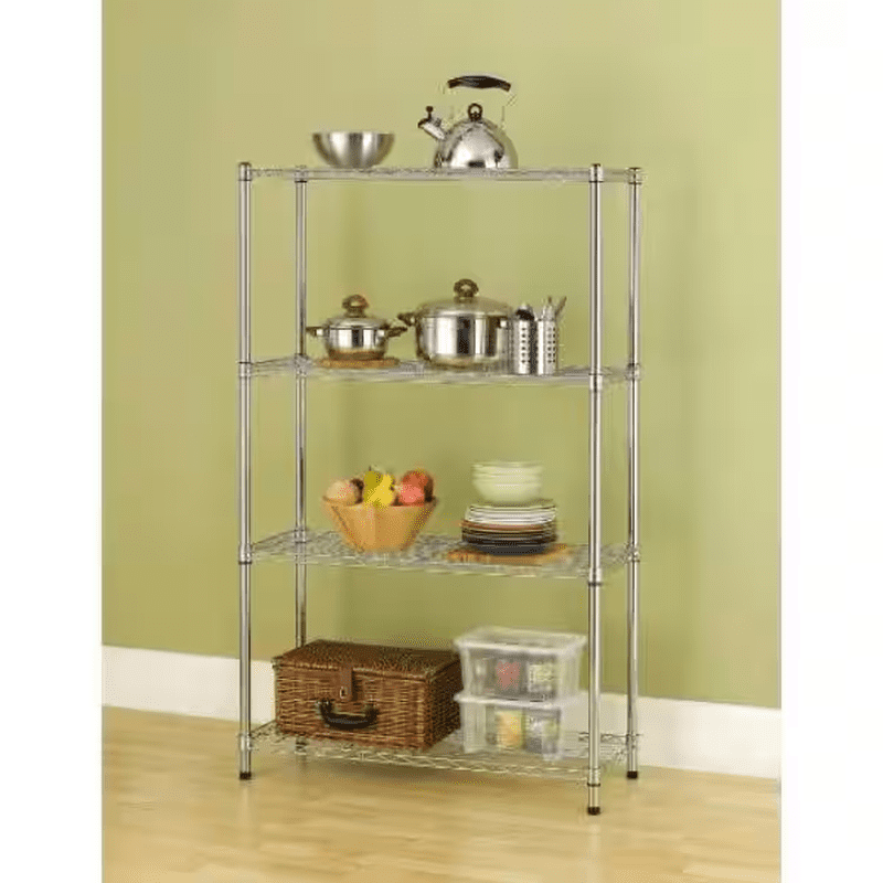 4-Tier Steel Wire Shelving Unit in Chrome (36 In. W X 54 In. H X 14 In. D) - Image 5
