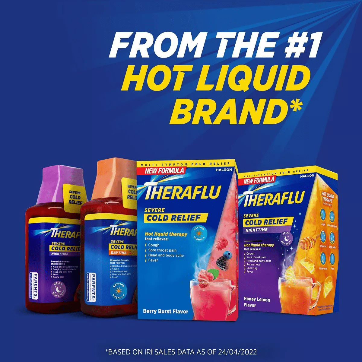 Theraflu Multi-Symptom Severe Cold Relief Day & Night Powder - Honey Lemon​ - 12Ct - Image 4