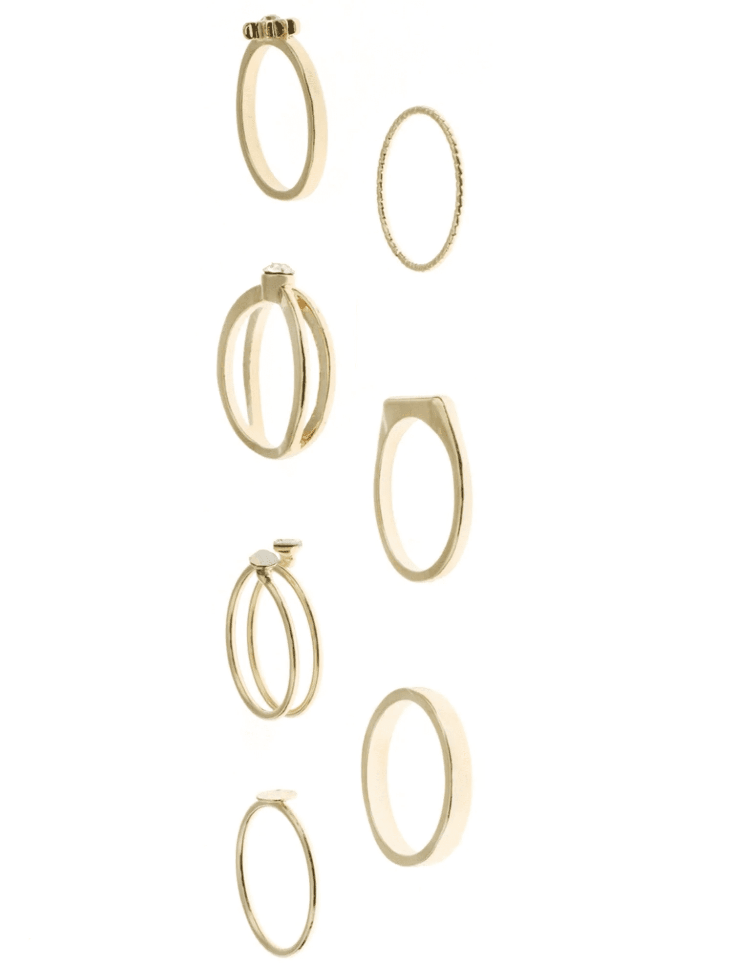 Delicate Gold-Tone Stacking Rings Set, 7-Pack - Image 2