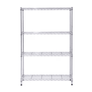 4 -Tier Chrome Metal Utility Shelving Unit with Wire Shelves ( 35.7-In W X 14-In D X 53-In H )