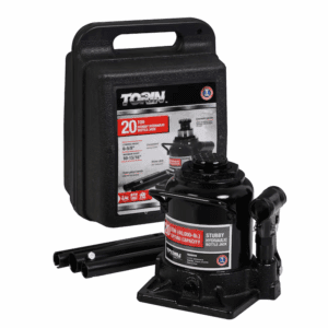 Black 20-Ton Steel Hydraulic Bottle Jack