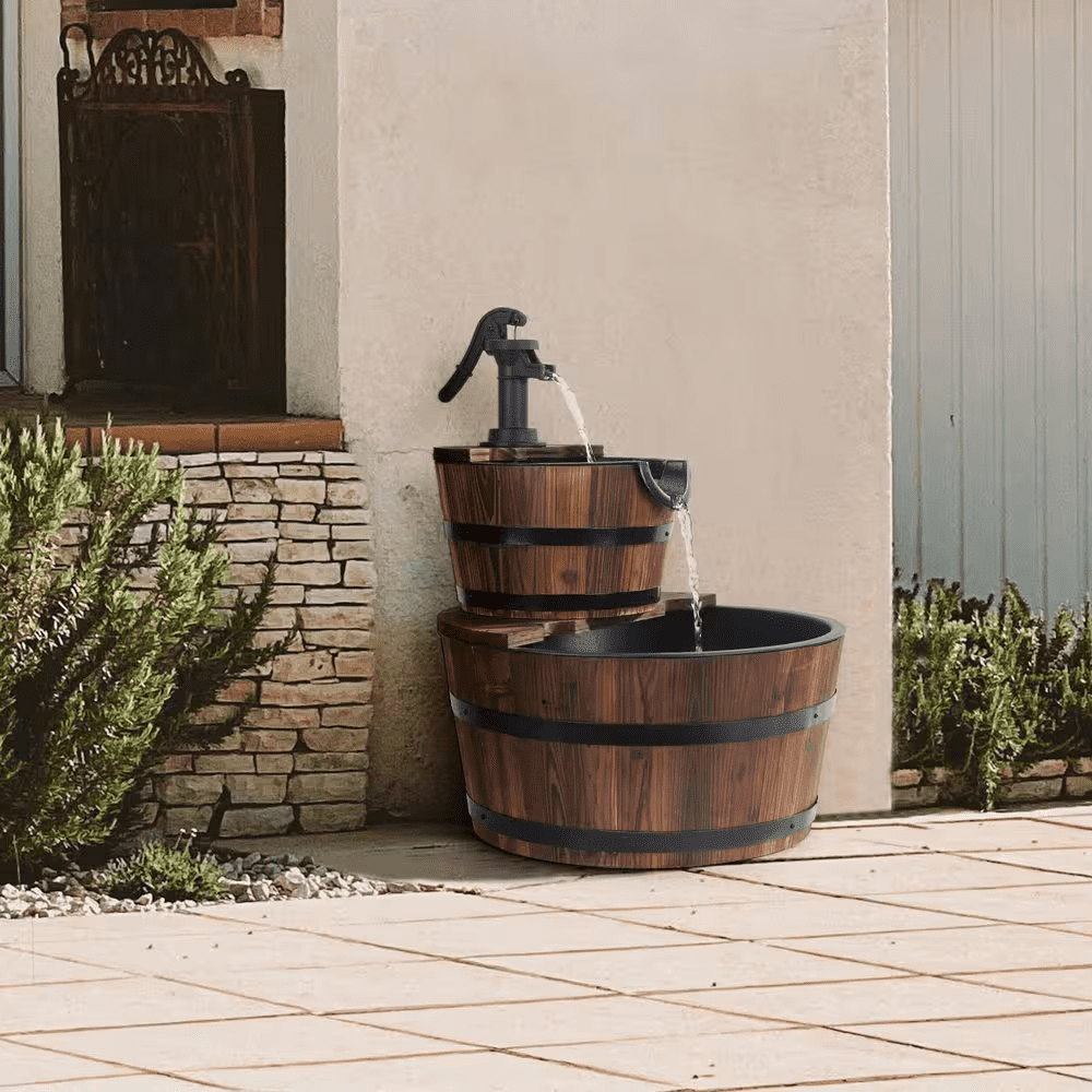 Wood 2-Tiered Country Fountain - Image 2
