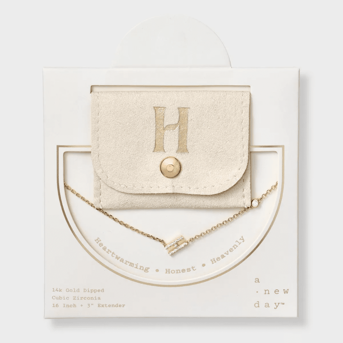 14K Gold Dipped Cubic Zirconia Initial Necklace - a New Day - Image 10