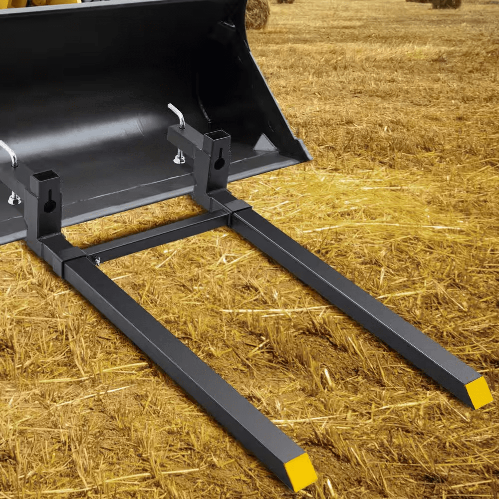 2000 Lbs. Tractor Bucket Forks 60 In. Total Length Clamp on Pallet Forks with Adjustable Stabilizer Bar - Image 9