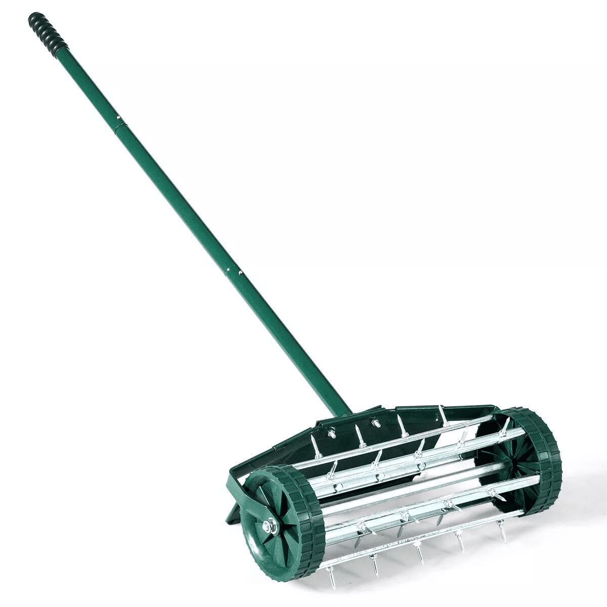 Costway 18-Inch Rolling Lawn Aerator Rotary Push Tine Spike Soil Aeration W/Fender - Image 9