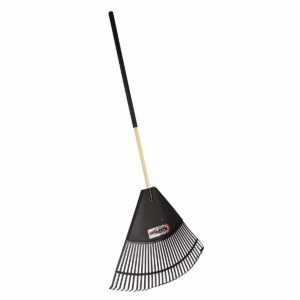Emsco 31 Tines 3" Leaf Rake Resin Head and Hardwood Handle with Soft Foam Grip Black