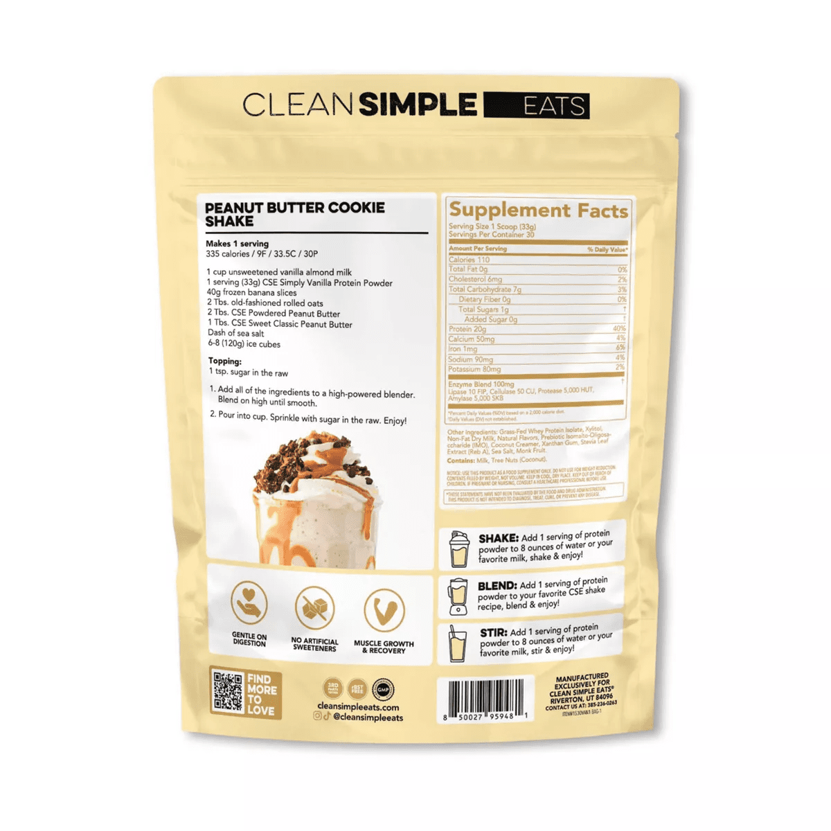 Clean Simple Eats Protein Powder - Simply Vanilla - 34.9Oz/30 Servings - Image 9