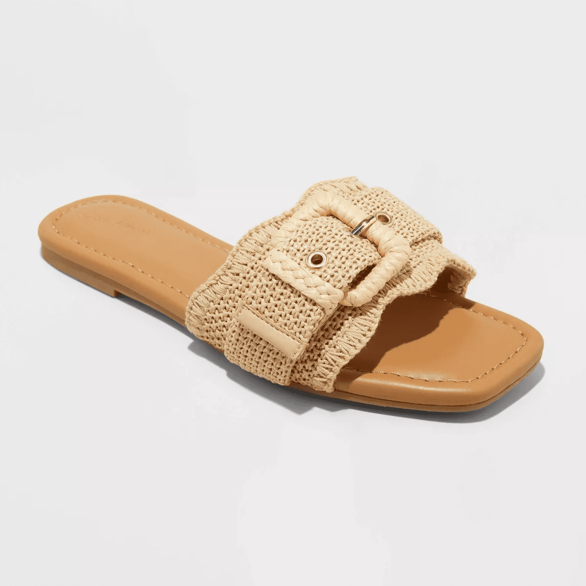 Women'S Linda Raffia Buckle Slide Sandals - Universal Thread™ Tan