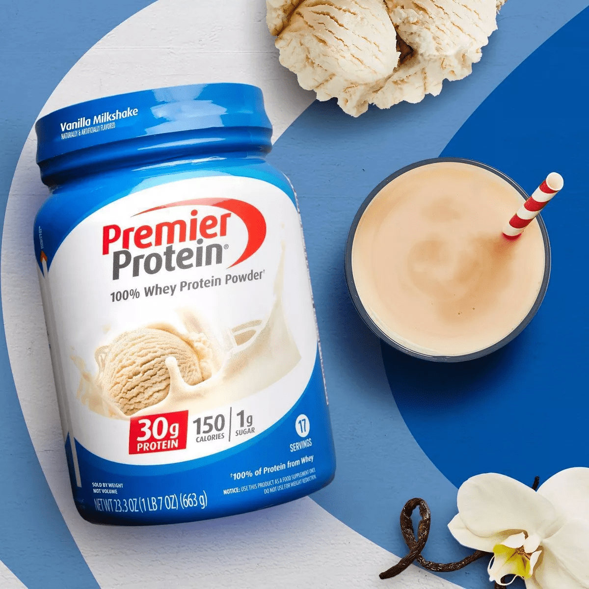 Premier Protein 100% Whey Protein Powder - Vanilla Milkshake - 17 Serve - Image 5