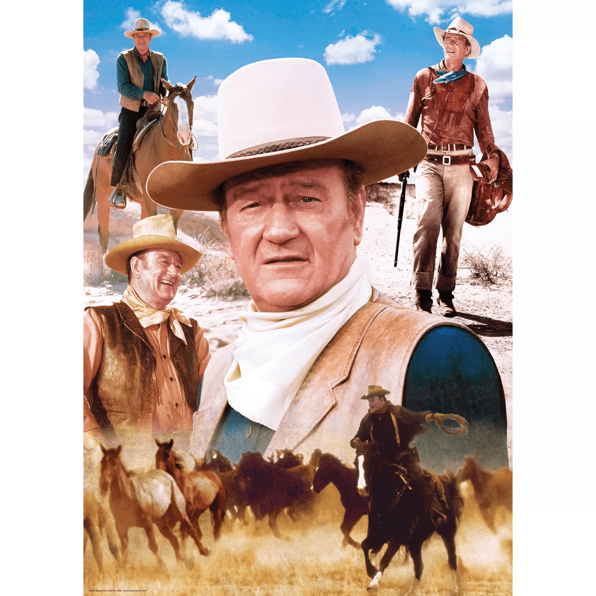 Masterpieces 1000 Piece Puzzle - America'S Cowboy Theme - John Wayne Adult Jigsaw Collage - Image 3