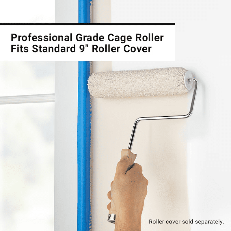 Professional Wood Handle 9-In Metal Standard Paint Roller Frame - Image 6