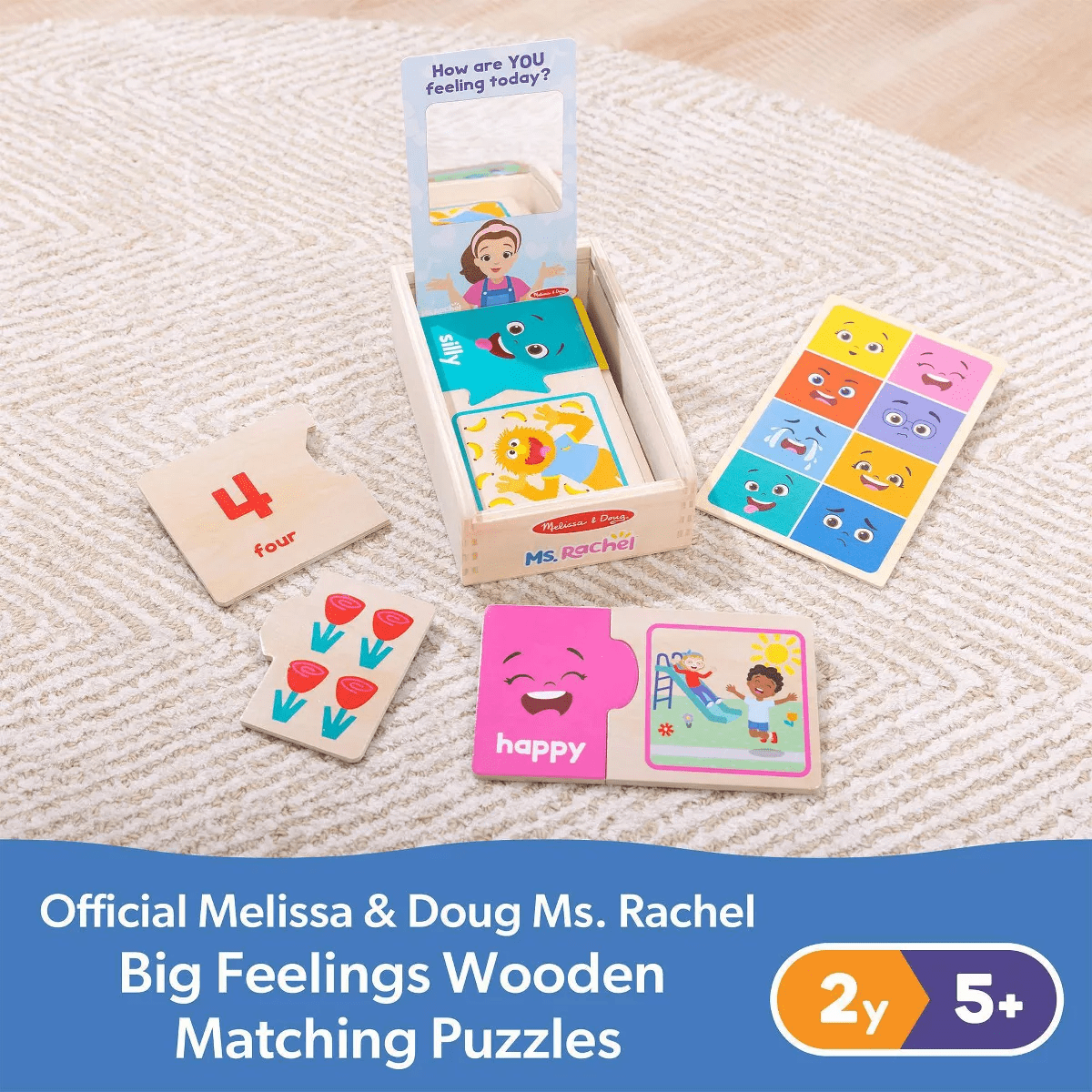 Melissa & Doug Ms. Rachel Big Feelings Puzzles - 16Pc: Educational Wooden Toy for Emotional & Sensory Development - Image 9