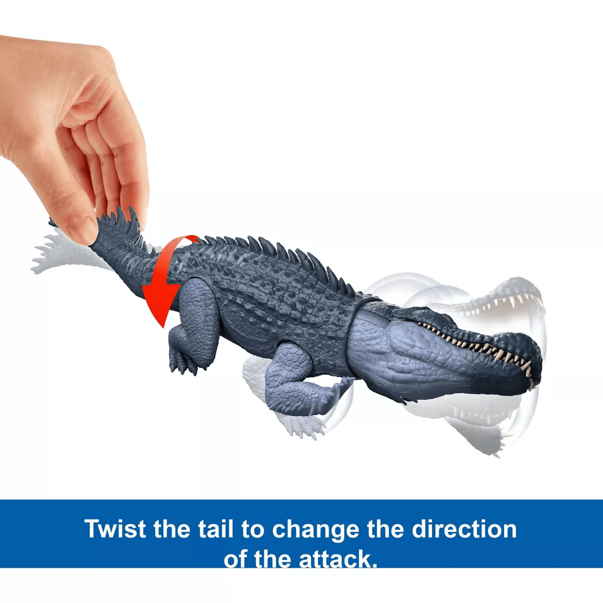 Jurassic World Rebirth Gigantic Thrashers Purussaurus Dinosaur Figure Toy, Tail Activated Attack - Image 3