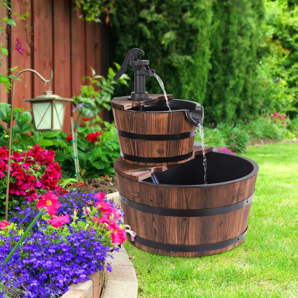 Wood 2-Tiered Country Fountain - Image 10