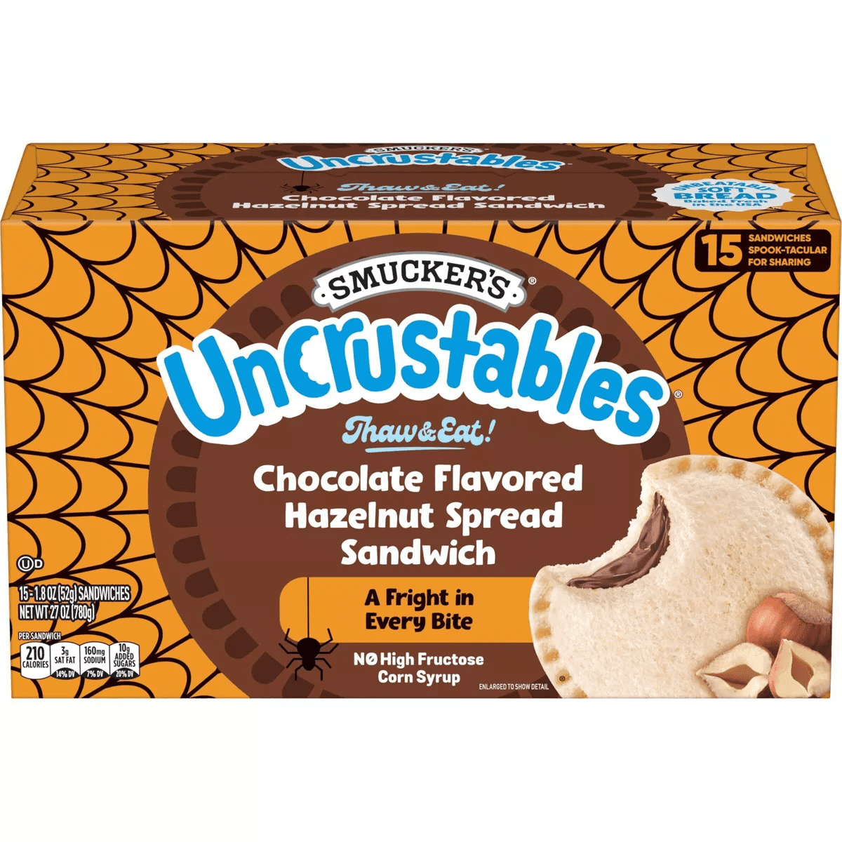 Smucker'S Uncrustables Frozen Chocolate Flavored Hazelnut Spread Sandwich