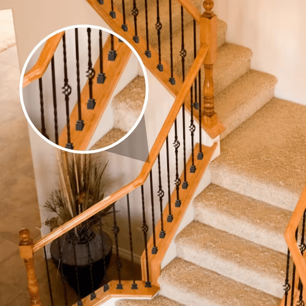 1/2 In. Iron Staircase Baluster Slant Shoes with Screws in Satin Black, 24-Pack - Image 5