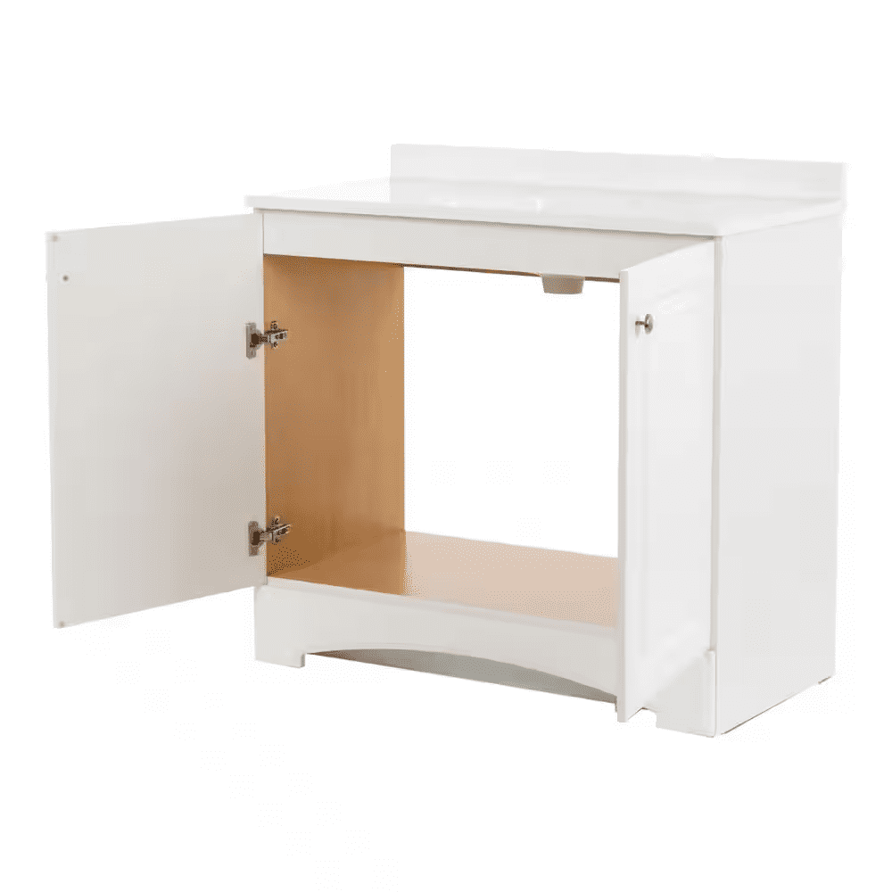 37 In. Single Sink White Bath Vanity with Cultured Marble Top (Assembled) - Image 10