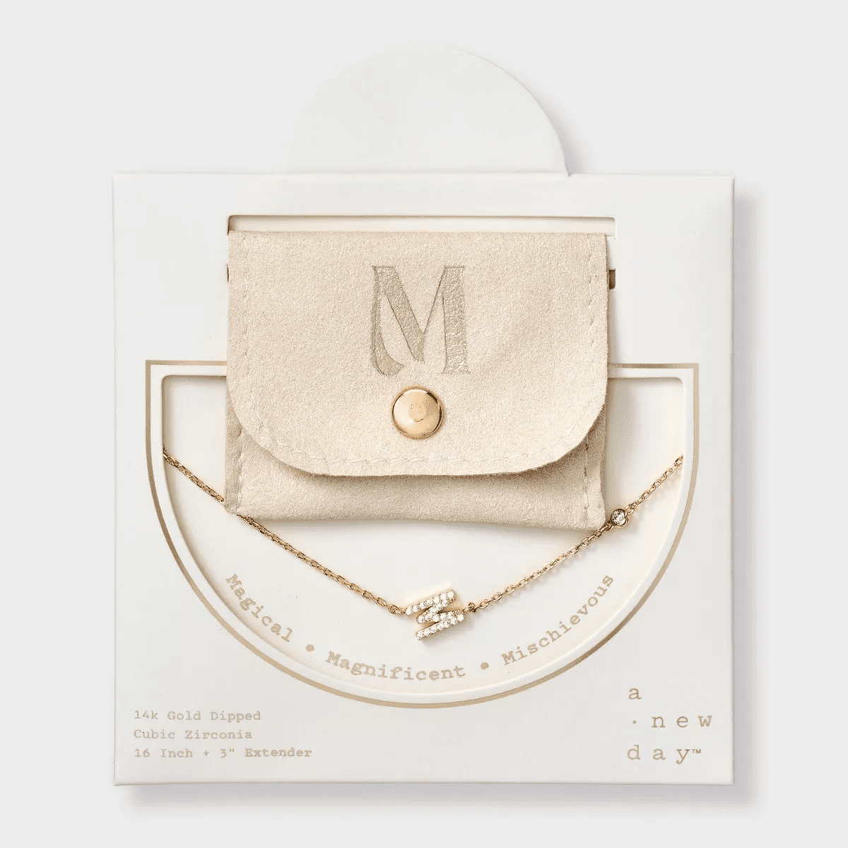 14K Gold Dipped Cubic Zirconia Initial Necklace - a New Day - Image 15