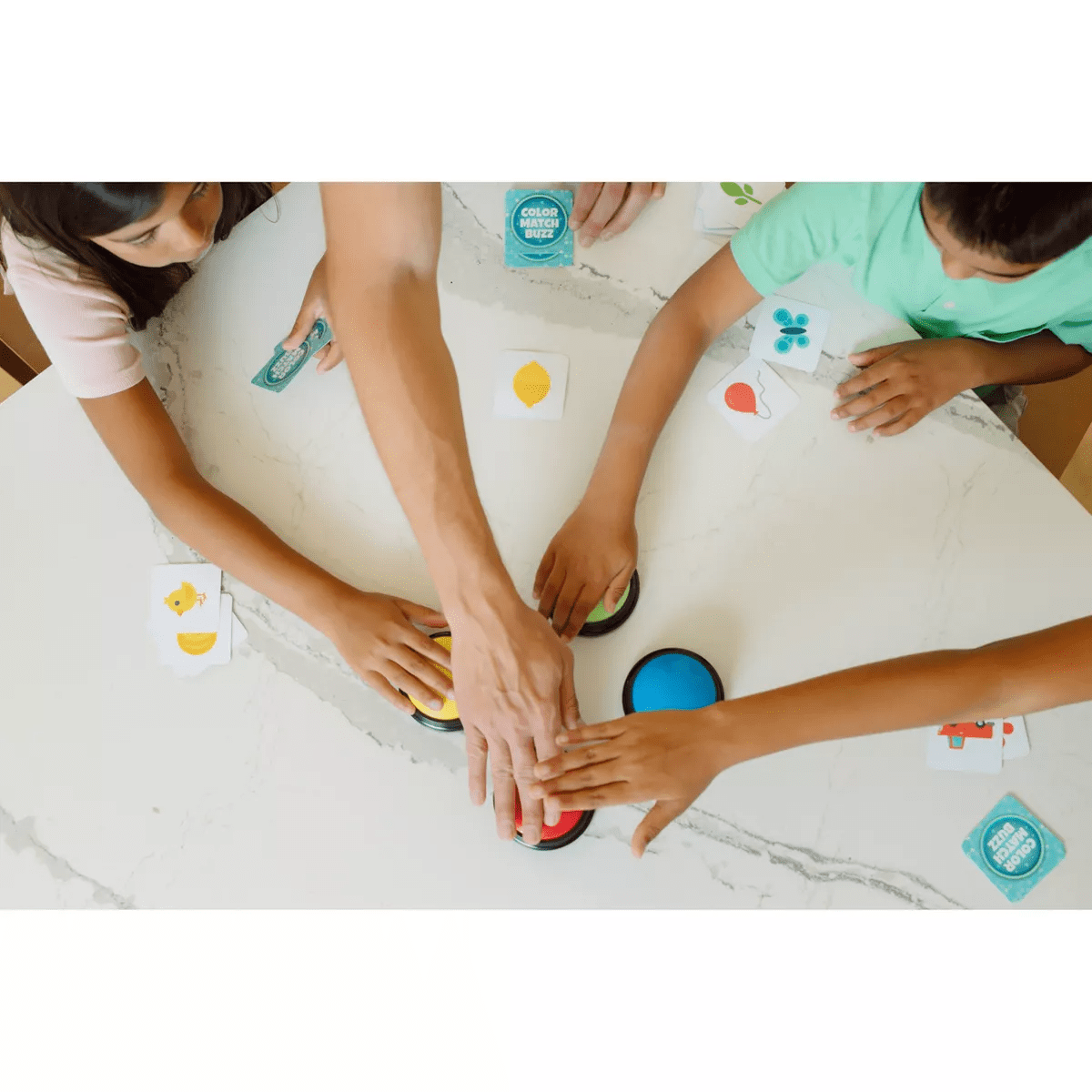 Chuckle & Roar Family Game Show Buzzers Game: Educational Fine Motor Skills Board Game for 1-4 Players, 10-Minute Play - Image 2