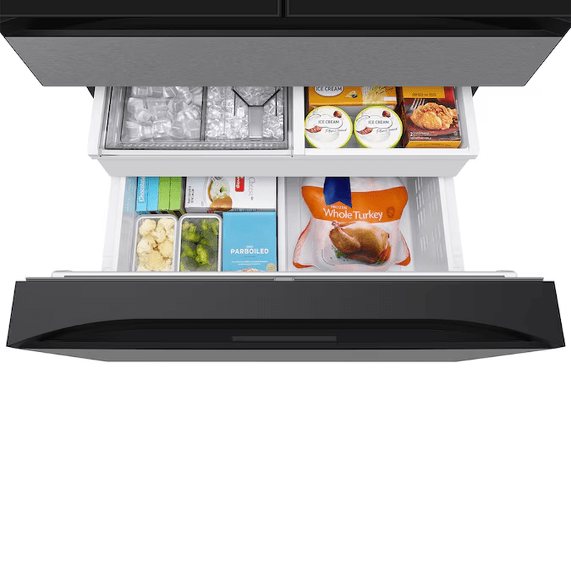 Bespoke Standard-Depth Family Hub 29-Cu Ft 4 -Door 36-In Wide Smart Compatible French Door Refrigerator with Dual Ice Maker with Water Dispenser ( Charcoal Glass Top with Stainless Steel Bottom Panels ) ENERGY STAR Certified - Image 10