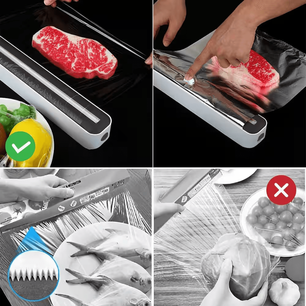 Multi-Purpose Wrap Dispenser with Cutter Fits 11.8 Wide 100 Ft. Long Duty Aluminum Foil Plastic Wrap Organizer Black - Image 8