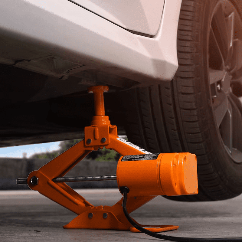 Orange 3-Ton Steel Hydraulic Scissor Jack - Image 2