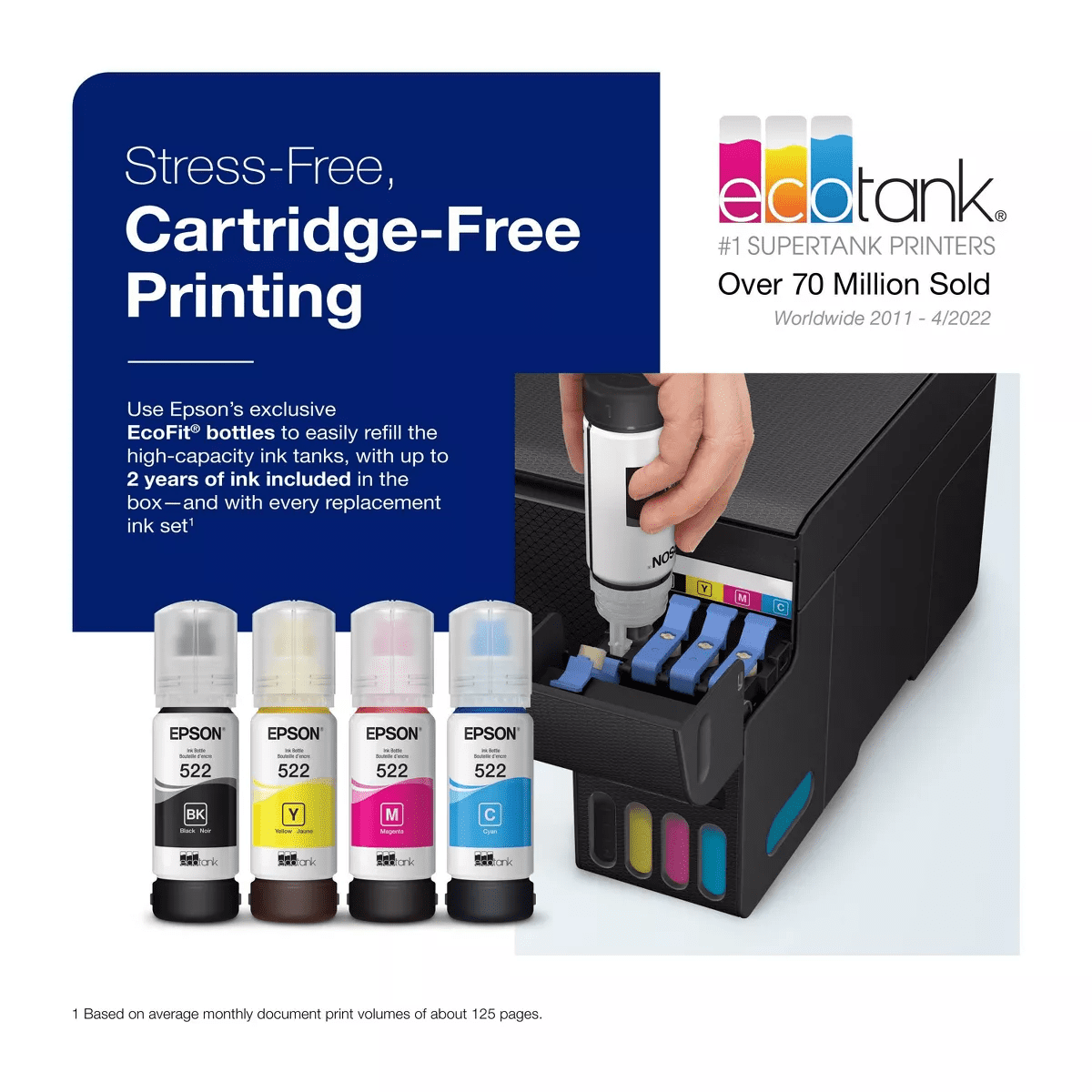 Epson Ecotank ET-2400 All-In-One Cartridge-Free Supertank Printer, Copier, Scanner - Black - Image 2