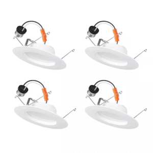 5/6 In. Integrated LED Recessed Retrofit Light Trim with Selectable Color Temperature, (4-Pack)