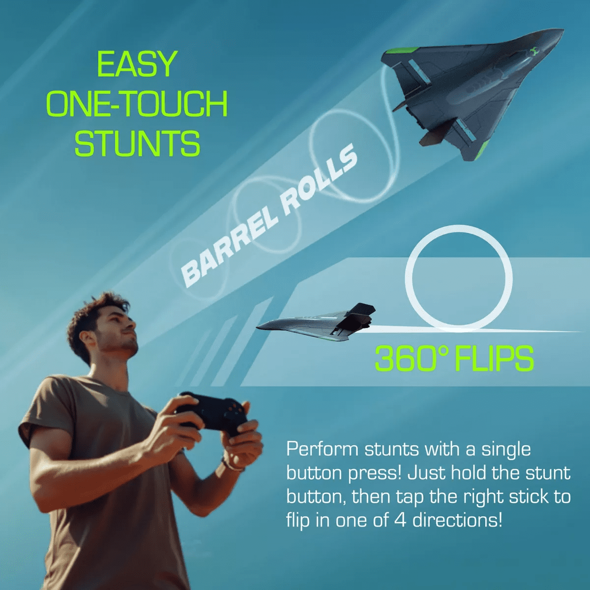 Sky Viper Vector Performance Stunt Jet: Remote Controlled Outdoor Racing Drone for Beginners - Image 4