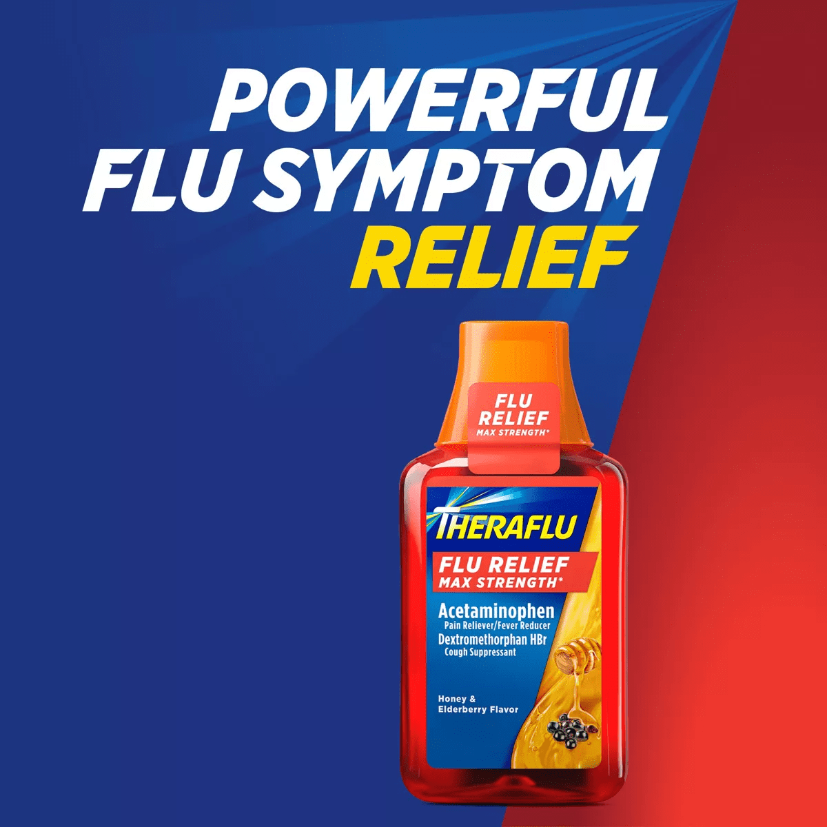 Theraflu Multi-Symptom Flu Relief Max Strength Day & Night Liquid - Honey Elderberry - 16.6 Fl Oz - Image 8
