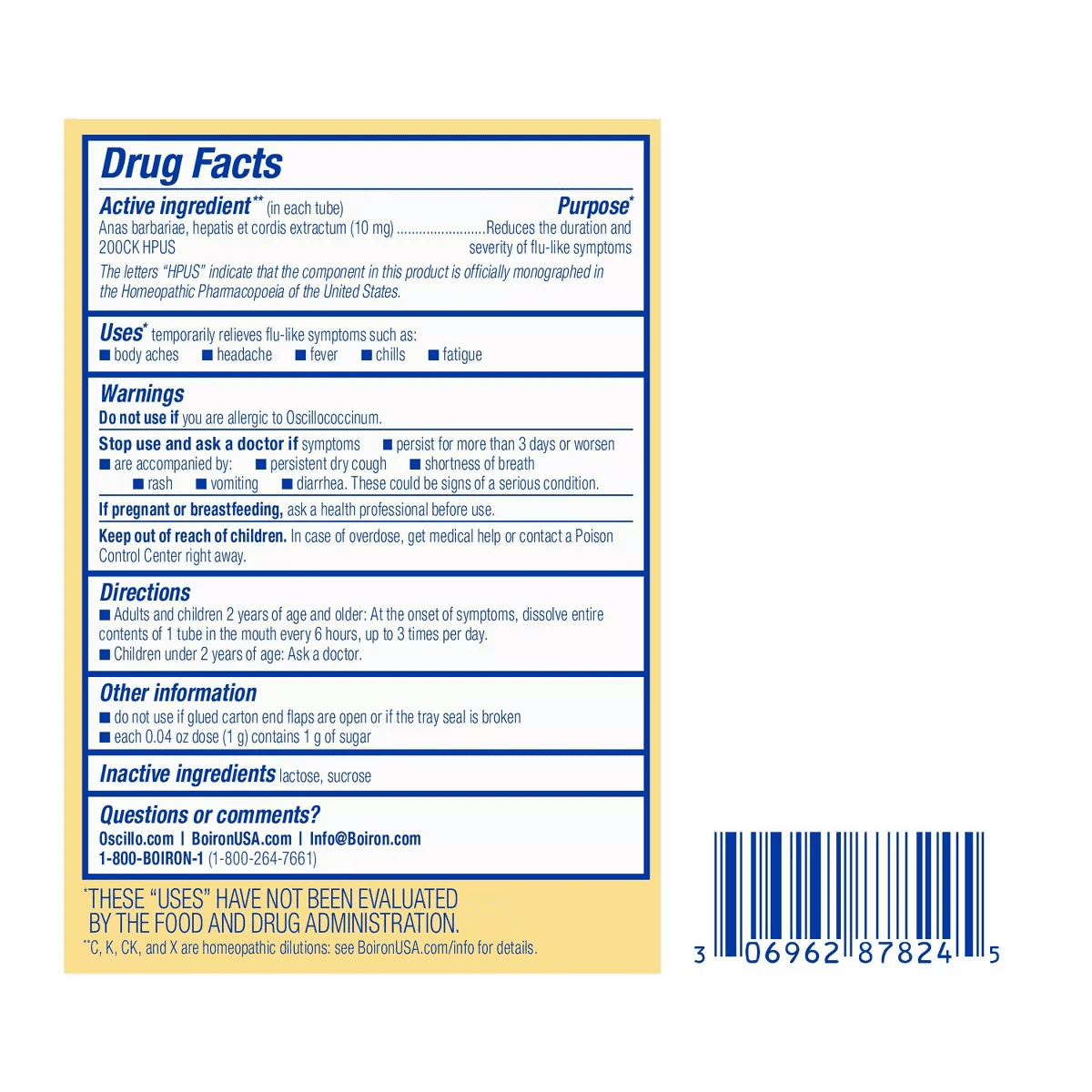 Boiron Oscillococcinum Flu-Like Symptoms, Body Aches, Headache, Fever, Chills and Fatigue 30 Doses Treatment - 30Ct - Image 2