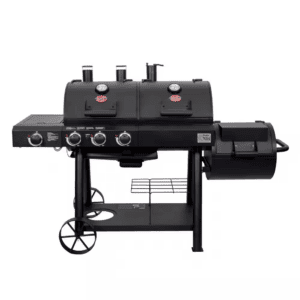 Texas Trio 4-Burner Dual Fuel Grill with Smoker in Black