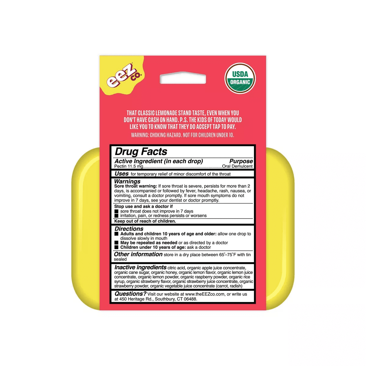 The Eez Co. Sootheez Organic Throat Soothing Drops - Strawberry Lemonade - 14Ct - Image 2