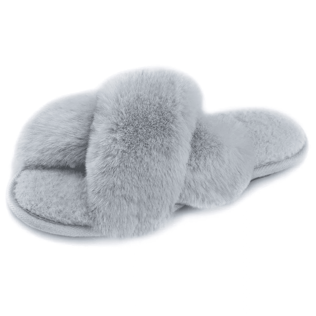 Rockdove Women'S Adeline Cross-Band Faux Fur Slide Slipper - Image 8